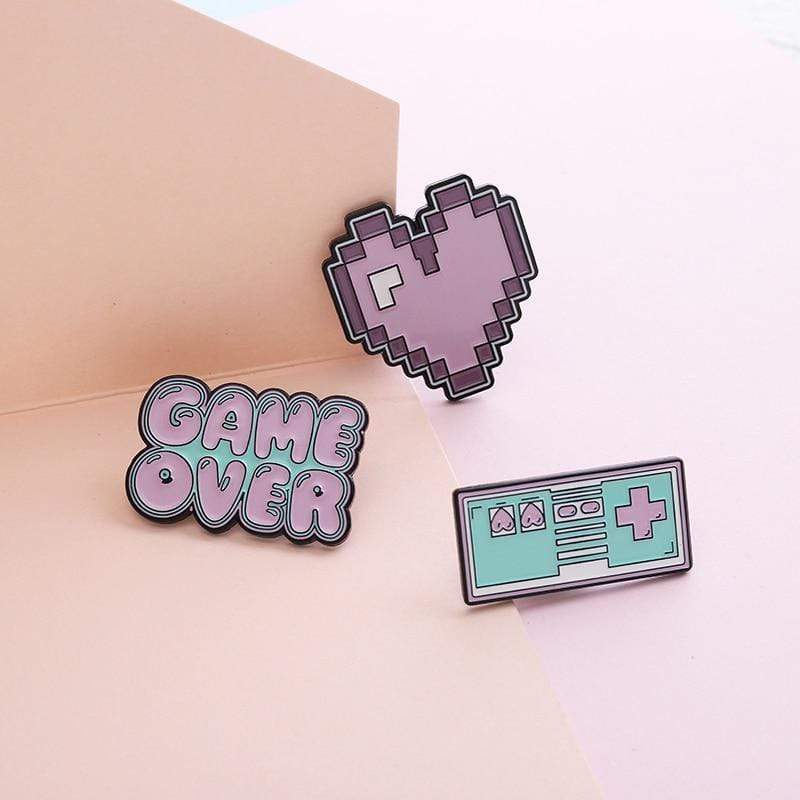 Cute Pink Game Enamel Pins